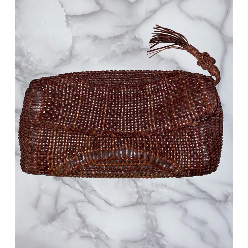 COLE HAAN ANTIQUE LEATHER CLUTCH
